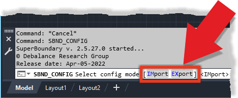 SBND_CONFIG command options in command line SBND_CONFIG command options in command line