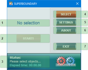 The main window of the SuperBoundary app The main window of the SuperBoundary app