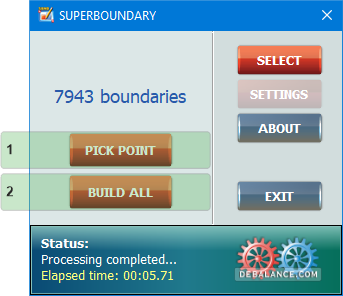 Main window of the SuperBoundary app