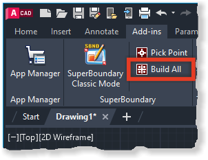 Ribbon button for launching SuperBoundary app in "Build All" mode Ribbon button for launching SuperBoundary app in "Build All" mode